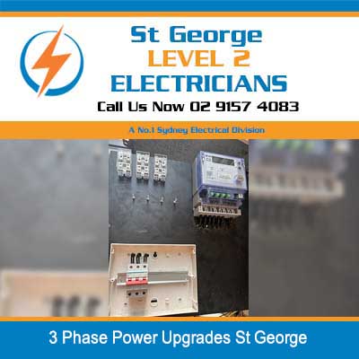 New components, including circuit breakers and a meter, ready for a 3 phase power installation in St George 