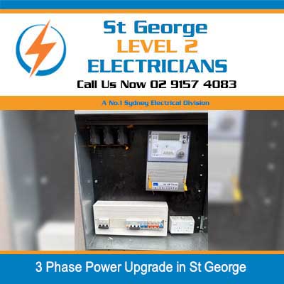 Newly installed meter and switchboard components for 3 phase power installation in St George 