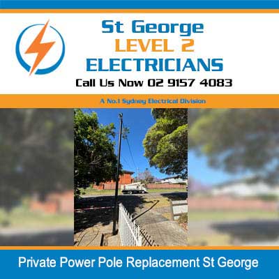 New power pole installed at a residential property entrance in St George
