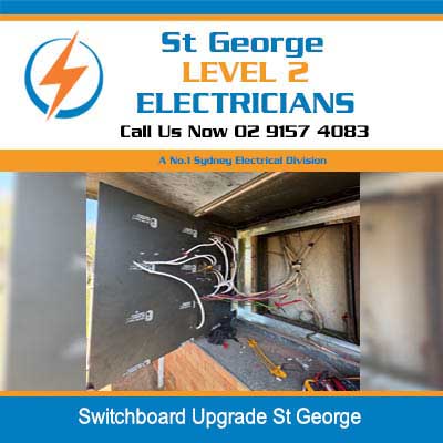 Switchboard upgrade in progress, with the installation of a new meter box and wiring in St George