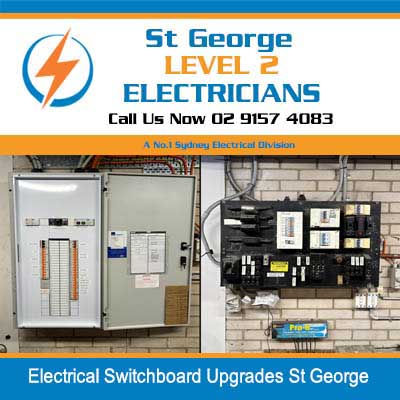 Modern upgraded switchboard installed next to an older style switchboard with fuses in St George